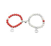 Shuade Set di braccialetti alla moda con perline a forma di cuore per genitori e amanti