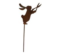 Shuade Targa da giardino in metallo con conigli, pasqua, per esterni, 20,3 cm, altezza 20,3 cm, cartello decorativo da giardino