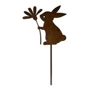 Shuade Targa da giardino in metallo con conigli, pasqua, per esterni, 20,3 cm, altezza 20,3 cm, cartello decorativo da giardino
