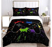 SHUAIG Copripiumino da gioco Set di biancheria da letto per gamepad Set di biancheria da letto Copriletto e copricuscino in microfibra con stampa lenzuola.(Colore, 135x200cm)