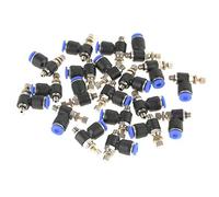 SHUAIGUO 20pcs OD 4 Mm Tubo M5 Valvola di Controllo della velocità dell'aria Pneumatica, Connettore Rapido, Ottone + Plastica SL4-M5, Facile Installazione, Rotazione a 360 °, Sigillatura a Prova di