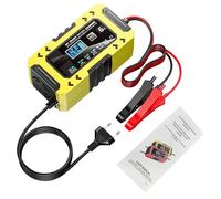 SHUAIGUO Caricabatterie Intelligente 12V 6A con Desolfatore per Batterie per Tosaerba Camion, Auto e Moto (Spina europea)