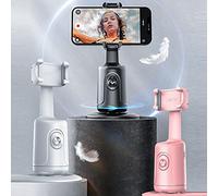 SHUAIGUO Intelligente con Rilevamento Automatico del Volto a 360° per Smartphone, Streaming Live, Chat Video, Obiettivo Regolabile, Base Stabile, Controllo dei Gesti e Riconoscimento AI (#1)