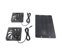 SHUAIGUO Kit di Ventola del Pannello Solare 10 W con Estrattore a Doppia Aria, Ventilatore a Risparmio Energetico per Serre, Box/Cover per Animali Domestici, Soluzione di Energia Pulita