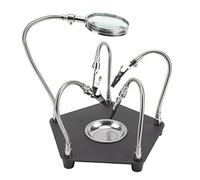 SHUAIGUO Porta di Saldatura Flessibile con Lente d'ingrandimento, Base in Acciaio in Lega Stabile, Clamp/Holder di Coccodrillo a Collo Cero, per Elettronica, Saldatura, Crafting e Riparazione PCB