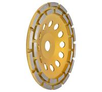 SHUAIGUO Ruota a Tazza a Doppia 5 Pollici, Disco di Smerigliatrice Ad Angolo Giallo con Fori d'aria e Corpo in Acciaio Trattato Calore, Diametro Interno 22,23 Mm per Cemento, Granito, Pietra,