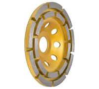 SHUAIGUO Ruota a Tazza a Doppia 5 Pollici, Disco di Smerigliatrice Ad Angolo Giallo con Fori d'aria e Corpo in Acciaio Trattato Calore, Diametro Interno 22,23 Mm per Cemento, Granito, Pietra,