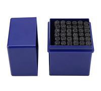 SHUAIGUO Set di Strumenti di Punzonatura Alfabetico in Acciaio da 36 Pezzi, Francobolli in Acciaio a Carbone da 5 Mm con Scatola Stoccaggio per Carta, Pelle, Plastica, Legno, Metallo, Applicazione