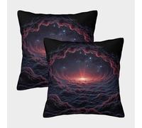 SHUAIOIN Nuvole cosmiche Federa Per Cuscino Set Di 2 Per Soggiorno, Camera Da Letto, Divano Nebula Copricuscino Decorazione Domestica Copricuscino 40x40cm