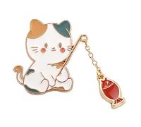 ShuaiXiang Gatto Smalto Pin, Spilla Animale Zaino Badge Pin (Red)