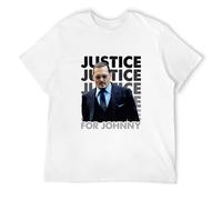 SHUANG YUE Justice for Johnny Depp Men's T Shirt T-Shirt Whites