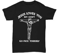 SHUANG YUE Otis Driftwood Jesus Love You But I Don't Go FCK Yourself T-Shirt Black T-Shirt Black XL