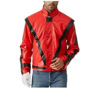 Shuanghao Giacche Rosso in Pelle Vestito Jacket Giacca Coat Costumes Halloween Natale Role Play Retro Punk Fancy Dress Costumi Outfit Uomo Donna Unisex Adulti (Give Guanto)W: 62-67kg H:170-175cm Rosso