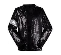 Shuanghao Uomo/Donna Adulto Bambino Kids Giacca Jacket Costume Concerto MOON Space Walking Dance Retro Punk Nero(WT:55-60kg H:160-170cm)
