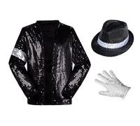 Shuanghao Uomo/Donna Jacket Giacche Costumes for Kids Bambino/Adulto Halloween Natale Concerto Role Play Retro Fancy Dress Coat Outfit Set （Giacca+Regali Cappello+Guanti 3PS 180CM