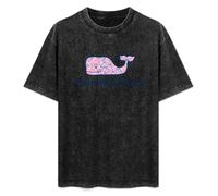 SHUANGJIEPAPER Homem Vineyard Vines Men's White cap Island Palms Whale Fill Graphic Pocket Pullover Sweatshirt Crewneck T-Shirt Black 3XL