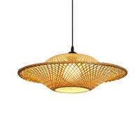 SHUANGZ Lampada Boho In Bambù Con Paralume Ovale In Vimini, Stile Rustico, 1 Luce