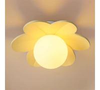 SHUANGZ Lampada Creativa Floreale Per Corridoio/balcone, Applique/soffitti In Stile Francese Crema Con Paralume In Vetro - Lampada Da Balcone Gialla In Resina Nordica Per Cameretta Bambini Lampade