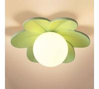 SHUANGZ Lampada Creativa Floreale Per Corridoio/balcone, Applique/soffitti In Stile Francese Crema Con Paralume In Vetro - Lampada Da Balcone Gialla In Resina Nordica Per Cameretta Bambini Lampade