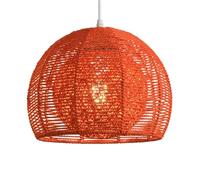 SHUANGZ Lampadario A 2 Livelli In Vimini E Corda Di Canapa Stile Boho | Lampadario a sospensione multicolore per camera da letto, lanterna in vimini intrecciato a mano, lampadario a globo