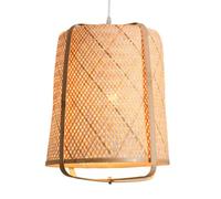 SHUANGZ Lampadario A Sospensione Rustico In Vimini Con Gabbia In Bambù 15,7 Pollici, Materiale Naturale, Ideale Per Isole Cucina, Ristoranti, Soggiorni E Banconi Bar