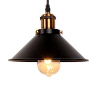 SHUANGZ Lampade A Sospensione in Metallo Nero Lampada Industriale retrò Lampadari Vintage da 8,6 Pollici della metà del Secolo Illuminazione A Sospensione per Isola Cucina, Sala da Pranzo,