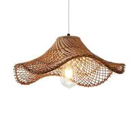 SHUANGZ Lampade A Sospensione In Rattan Stile Rustico Da 19,7" Lampadari In Vimini