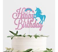 ShuanQ Topper per torta di compleanno con unicorno