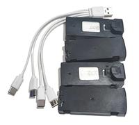 SHUAPOZ per Batteria al Litio da 3,7 V 1800 mAh, 4 Pezzi, con Cavo di Ricarica USB 1to4 per Drone RC Pieghevole F198 F199 Parti di Ricambio