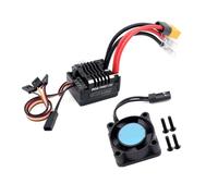 SHUAPOZ per Surpass per Hobby 80A PRO V2 ESC Impermeabile con BEC 6V-8.4V Ventola di Raffreddamento Integrata Include Scheda Programmazione 1/10 RC Crawler Parti di Ricambio(80A ESC 25MM Fan)