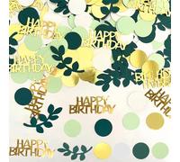 SHUBEIEUMI 100 Pezzi Coriandoli Compleanno, Verde e Oro, PVC di Alta Qualità, Facili da Usare, Per Compleanni e Altro