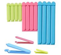 SHUBEIEUMI 12 Pezzi Chiudi Sacchetti, 7/11/16cm Mollette Alimenti, Plastica Clip di Tenuta Riutilizzabile, Alimentari Tenuta Clip la Cucina, per Snack, caffè, Caramelle(3 Colori)