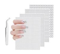 SHUBEIEUMI 1792 Pezzi Strass Adesivi, 4 Fogli Acrilico Diamante Strass Sticker, Brillantini Make Up Autoadesivo Glitter Brillantini Viso con Pinzette-Bianco(3 4 5 6mm)