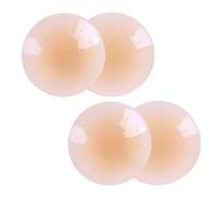 SHUBEIEUMI 2 Paia Silicone Copricapezzoli, Pastiglie per Capezzoli Riutilizzabili, Coppe Silicone da Donna con Proteggi-capezzoli, Anti-Sudore, Delicati sulla Pelle, Forma di Circolo 8 cm