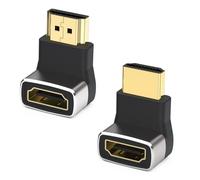SHUBEIEUMI 2 Pezzi Adattatore HDMI 90 Gradi e 270 Gradi 8K, Adattatore HDMI Maschio Femmina, Connettore HDMI Angolo Retto Placcato Oro per Switch, HDTV, Laptop, PS4 Xbox