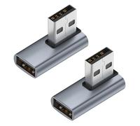 SHUBEIEUMI 2 Pezzi Adattatore USB 3.1 da 90 Gradi, Destra Angolato USB3.0 Maschio a Femmina Estensione Dati Adattatore Connettore Accoppiatore 10 Gbps Usato Per Trasmissione Dati Carica