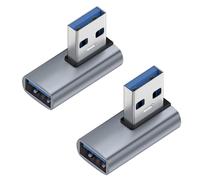 SHUBEIEUMI 2 Pezzi Adattatore USB 3.1 da 90 Gradi, Sinistra Angolato USB3.0 Maschio a Femmina Estensione Dati Adattatore Connettore Accoppiatore 10 Gbps Usato Per Trasmissione Dati Carica