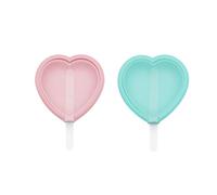 SHUBEIEUMI 2 Pezzi Stampi per Ghiaccioli in Silicone, Mini Stampi per Gelato, Formine Riutilizzabili, con Bastoncino e Coperchio, per Ghiaccioli DIY, Budino, Cioccolato, Forma di Cuore