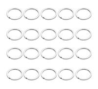 SHUBEIEUMI 20 Pezzi Anello Portachiavi, Chiavi Metallo Piatti Rotondi Diviso Connettori, per Bracciali Orecchini Artigianato Ornamenti e Arti Fai da Te 25mm