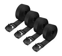 SHUBEIEUMI 4 PCS Cinghie di Fissaggio a Cricchetto, Cinghia di Ancoraggio con Chiusura, Adatto per Moto, Auto, Portabiciclette, 300cm x 2cm Cinghie di Tensione(Nero)