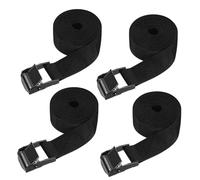 SHUBEIEUMI 4 PCS Cinghie di Fissaggio a Cricchetto, Cinghia di Ancoraggio con Chiusura, Adatto per Moto, Auto, Portabiciclette, 200cm x 2cm Cinghie di Tensione(Nero)