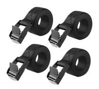 SHUBEIEUMI 4 PCS Cinghie di Fissaggio a Cricchetto, Cinghia di Ancoraggio con Chiusura, Adatto per Moto, Auto, Portabiciclette, 100cm x 2cm Cinghie di Tensione(Nero)