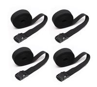 SHUBEIEUMI 4 PCS Cinghie di Fissaggio a Cricchetto, Cinghia di Ancoraggio con Chiusura, Adatto per Moto, Auto, Portabiciclette, 150cm x 2cm Cinghie di Tensione(Nero)