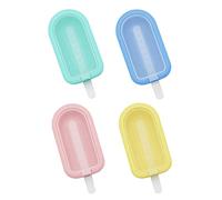 SHUBEIEUMI 4 Pezzi Stampi per Ghiaccioli in Silicone, Forme per Gelato con Bastoncino, Mini Formine Ghiaccioli Riutilizzabile con Coperchi, Impilabile, per Ghiaccioli DIY, Budino, Cioccolato