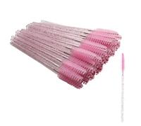 SHUBEIEUMI 50PCS Scovolini Mascara Monouso, Scovolino Monouso Mascara per L'estensione Delle Ciglia, Mini Scovolino Cils, Applicatore Mascara per Trucco(Rosa Cristallo)