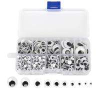 SHUBEIEUMI 600 Pezzi Occhi in Plastica Autoadesivi Mobili 5mm-15mm per Fai da Te Scrapbooking Giocattoli Accessori
