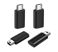 SHUBEIEUMI Adattatore USB C [4 Pezzi], Adattatore Micro USB a USB C + Adattatore da USB C a Mini USB 2.0, Adattatore Trasferimento, per Connettore per Telefono, per Galaxy S7/S7 Edge/S6/J7, LG G4