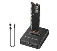 SHUBEIEUMI Case SSD M.2 NVMe, USB 3.1 Gen2 SSD Case per PCIe M-Key/M+B Key SSD 2230/2242/2260/2280, Supporto UASP e Trim, Installazione Senza Strumenti (Nero)