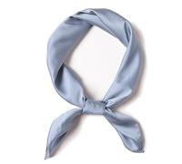 SHUBEIEUMI Sciarpe Donna, Sciarpa di Seta Quadrata, Testa Collo Decorazione Copricapo Sciarpa, Scialle Donna Elegante cerimonia, 70 x 70 cm-Blu Denim