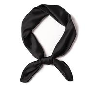 SHUBEIEUMI Sciarpe Donna, Sciarpa di Seta Quadrata, Testa Collo Decorazione Copricapo Sciarpa, Scialle Donna Elegante cerimonia, 70 x 70 cm-Nero